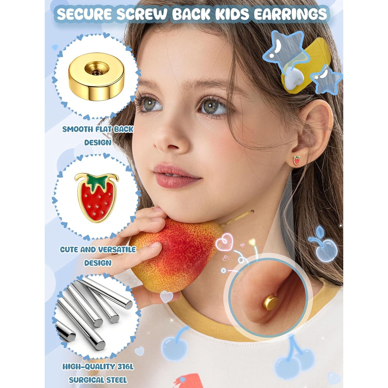 FASACCO 1Pair Gold Plated Hypo - Body Jewelry Surgical Steel ulasan dan harga