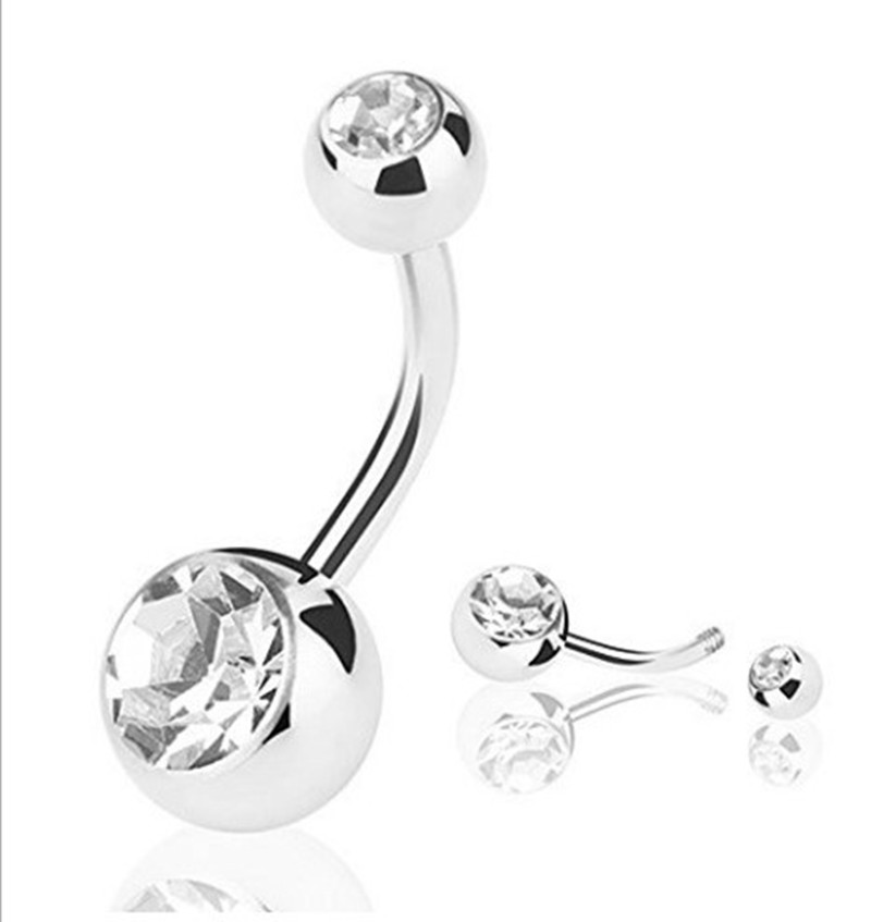 50PCS Body Jewelry-Double Crys - Body Jewelry Surgical Steel ulasan dan harga