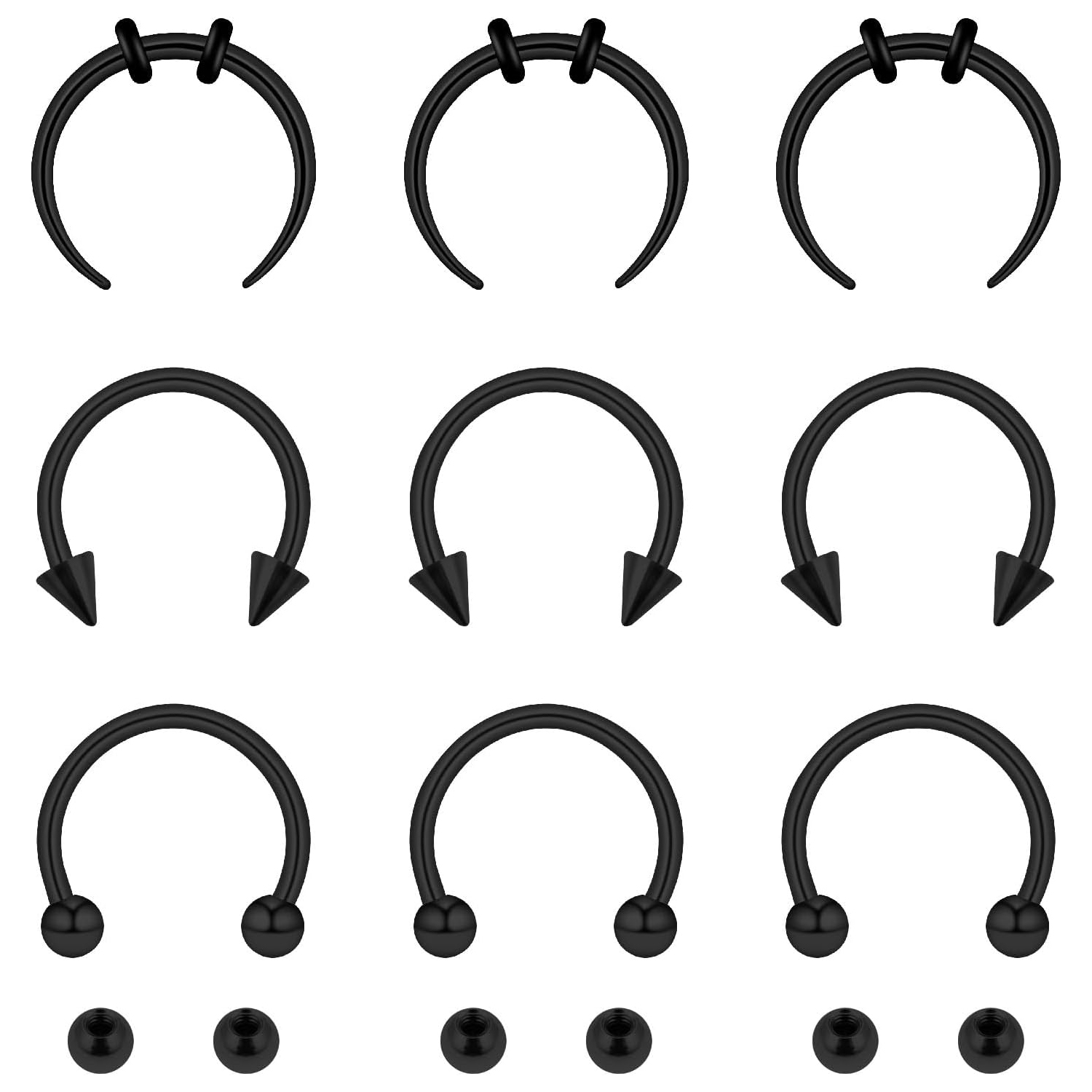 15Pcs Set Septum Nose Rings wi - Body Jewelry Replacement Ball ulasan dan harga
