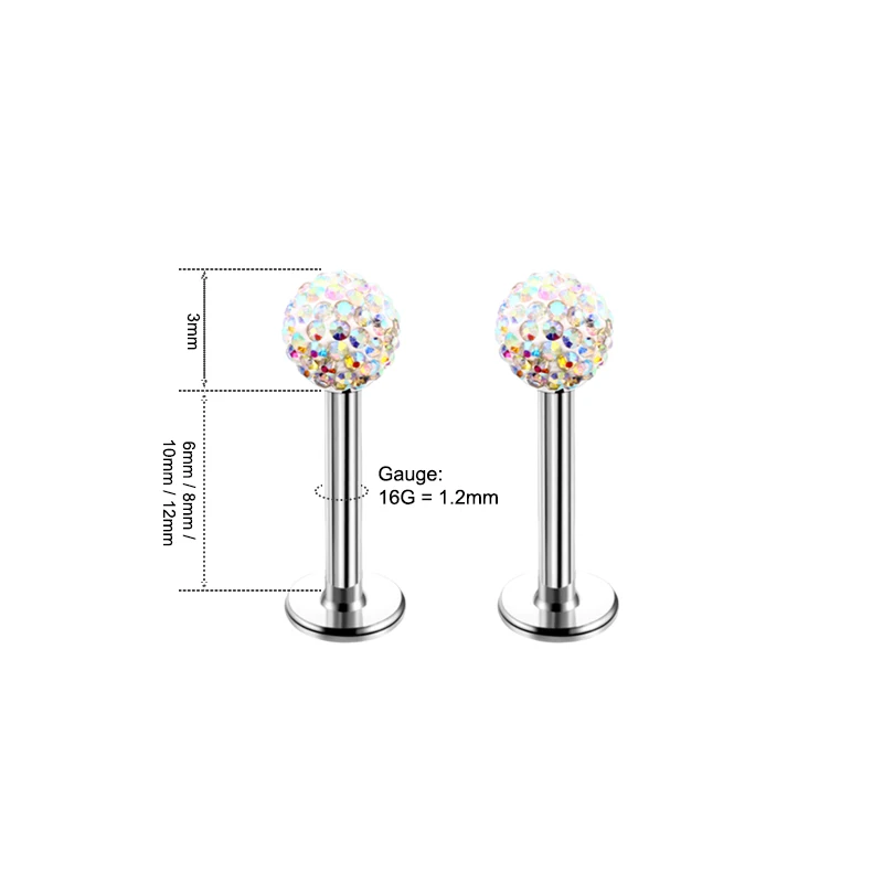 4PCS 16G Surgical Steel Lip La - Body Jewelry Surgical Steel ulasan dan harga