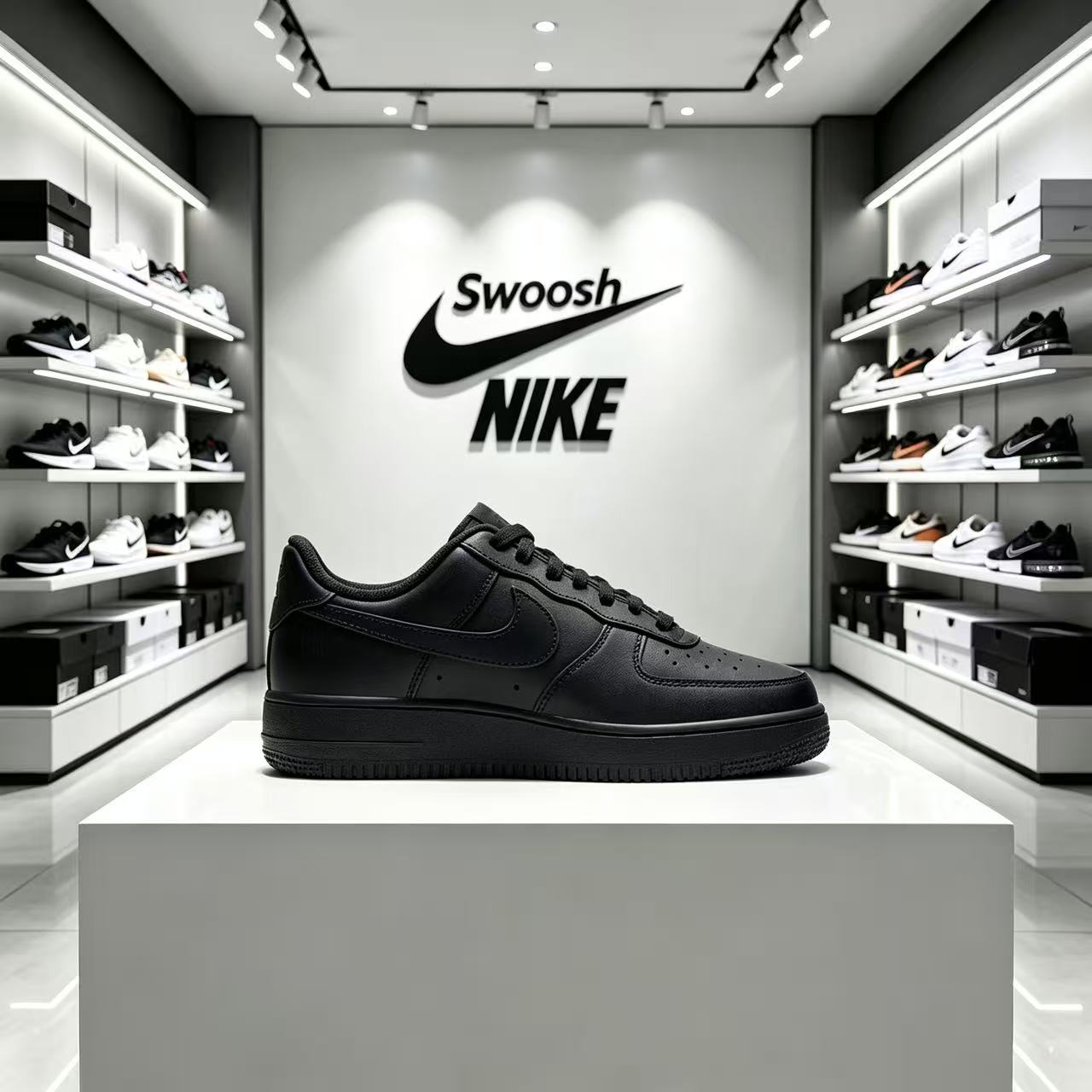 Nike Air Force 1 '07 all black - Nike Shoes Air Force 1 ulasan dan harga