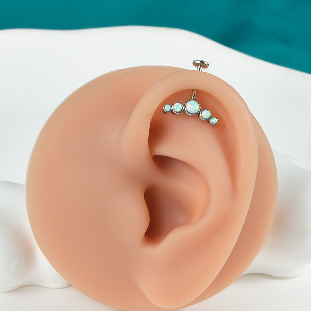 1PC Surgical Steel CZ Gem Opal - Body Jewelry Surgical Steel ulasan dan harga